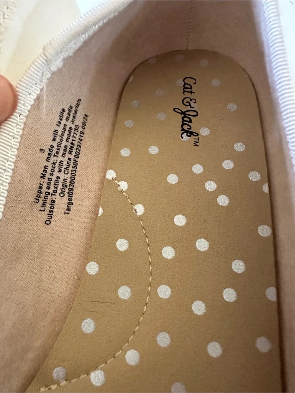 Cat & Jack Girls 3 White Ballet Flats